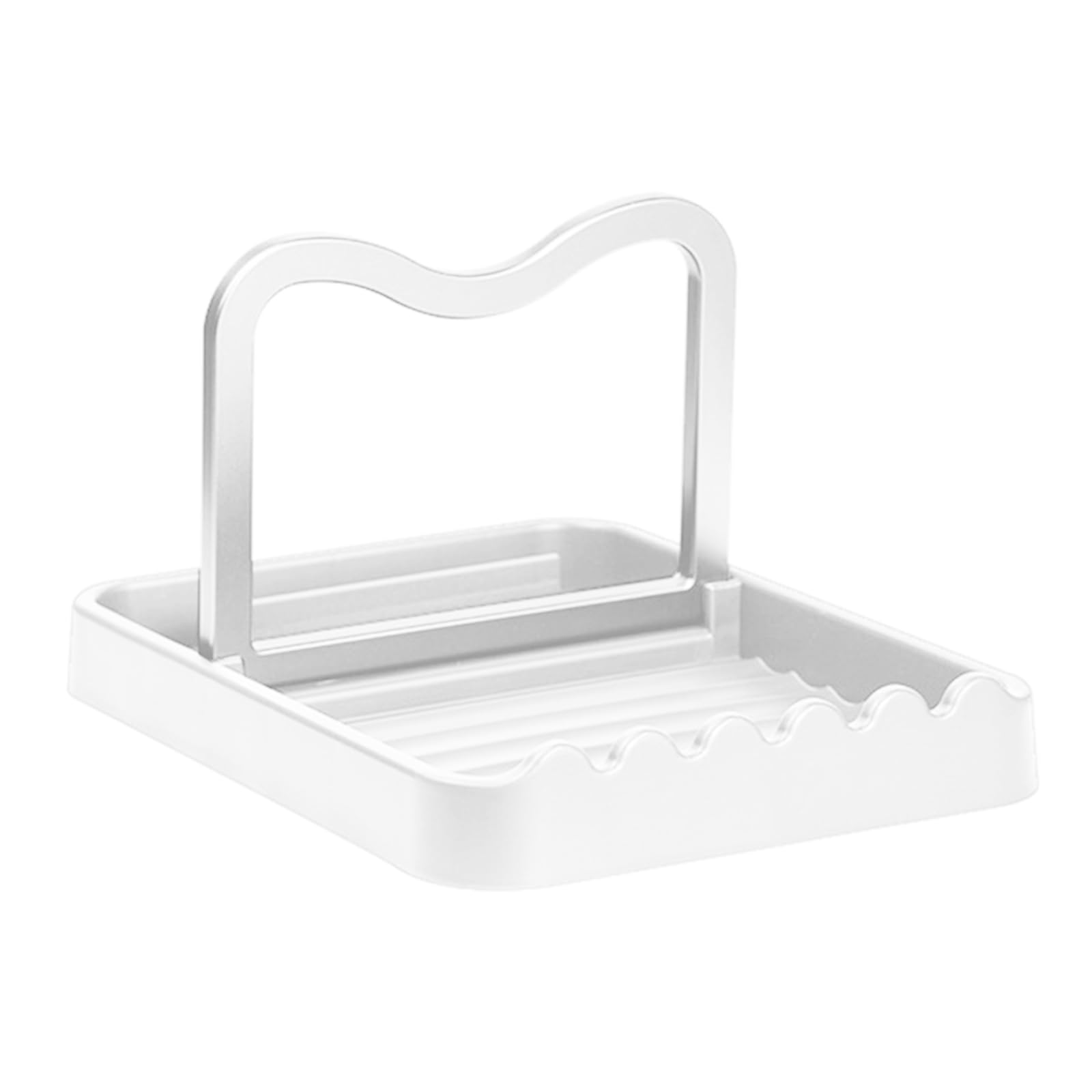 Buxuaaaa Stackable Pots Lid Stand for Spoons Spatulas Countertop Organiser Quick Installation Kitchen Counter Accessory Space Saving Cookware Storage Shelf