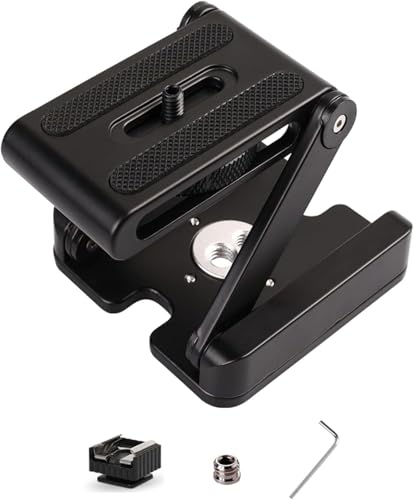Image of BKN Foldable Z Pan Tilt Tripod Head Quick Release Plate Holder for DSLR Camera Camcorder Photography Accessory - 1 Piece (Black) (Z Plate)