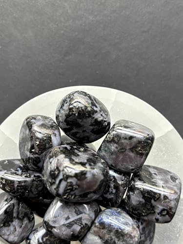 Image of Tumbled Stones, Natural Crystal Healing Stones, Home Office Decor, Aquarium Decorative Pebbles, Vase Fillers (Indigo Gabroo, 50)