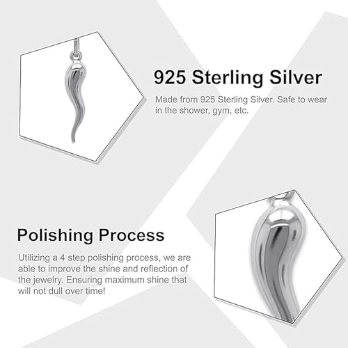 Italian Horn Charm Pendant - Gold Plated / 925 Sterling Silver - Dangle Charm - Cornicello Pendant - Good Luck2
