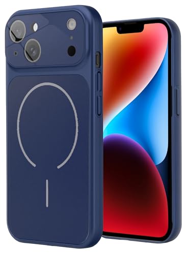 Image of SHINESTAR Premium Luxury Case Compatible with iPhone 14 Plus | Protective Back Cover with Camera Lens Safety | Wireless Charging Support | Slim Fit Durable Design | Enhanced Grip Protection Blue