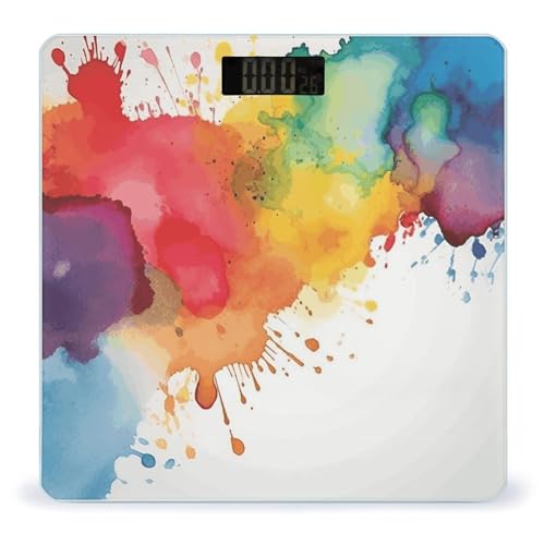 Báscula digital de baño con vidrio templado y pantalla LCD miniatura 1