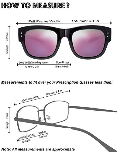 Image of The Fresh High Definition Polarized Wrap Around Shield Sunglasses for Glasses - Leather Eyeglasses Case