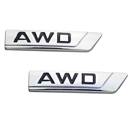 Image of 2x Metal Car Trunk Awd Emblem 3D Badge Fender Sport Sticker Decal Logo Nameplate Replacement for Universal Car AWD 4WD (Chrome Black)