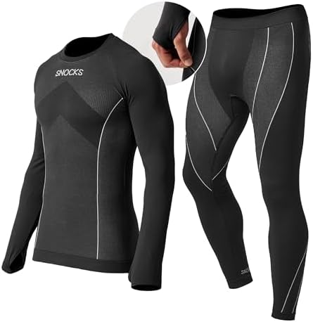 Snocks Thermounterwäsche Herren, extra warm & atmungsaktiv | mit Daumenloch, enganliegend, schnelltrocknend, Skiunterwäsche, Funktionsunterwäsche, Gr. S-3XL