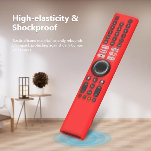 Image of Silicone Remote Cover for Xiaomi Mi TV 2025 Model Remote, Black, Diamond Textured, Precision Button Holes (RED, XIAOMI TV 2025)