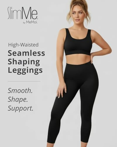 Image of SlimMe High Waisted Shapewear Leggings, Tummy Control Compression