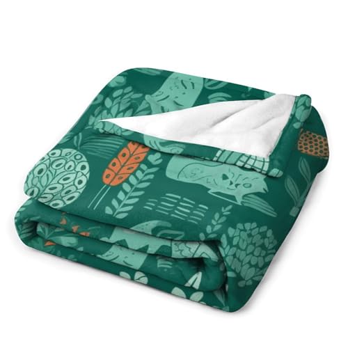 Couverture en flanelle légère grand format avec imprimé animaux - 4