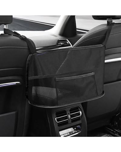 Filet de rangement pour siège auto poche sac à main élastique noir
