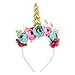 Produktbild aiernuo glänzend Einhorn Horn Ohren Blume Haarband Cosplay Kostüm mit Kopfbedeckungen
