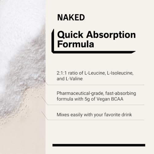 Image of NAKED Cherry Lime BCAAs Amino Acids Powder, 100% Pure 2:1:1 Formula, Vegan Branched Chain Amino Acids, Instantized All Natural BCAA Powder Supplement - 501 Grams, 34 Servings