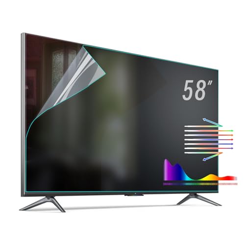 BU TV Screen Protectors Anti-Glare TV Film for Standard Size 58 inch TV Screen,Glare Reducer for TV, Indoor Outdoor Glare Shield (58