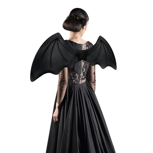 ALIBBON Bat Wings Costume Black Chiffon Bat Wings Clothes for Women Bat Wings Dress Up Accessories for Halloween Christmas Party Cosplay Costume Holiday Decorations