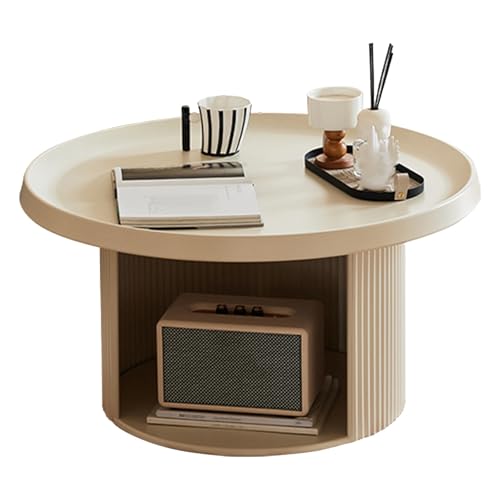 Combinación Creativa de Mesa de Centro, Mesa Auxiliar Pequeña con Espacio de Almacenamiento, Marco de Acero Al Carbono, Estructura Estable, Adecuada for Sala de Estar, Balcón, Oficina(White,Large)