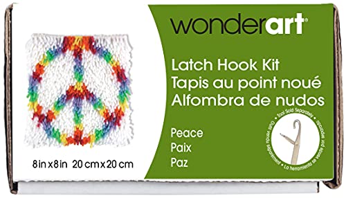 Image of Wonderart Peace Latch Hook Kit, 8 inch X 8 inch