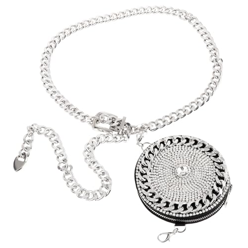 Balacoo Bolso Cruzado Mini para Mujer Cadena y de Gemas de Imitación Material Pu y Aleación Adecuado para Viajes y Citas