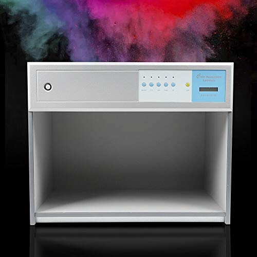 Color Assessment Cabinet, 4 Light Sources Color Matching Box ,Can Test The Same Color And Different Spectra,4 Color Assessment Cabinet Box For Fabrics Textile Clothing Color Cabinets Equipment Tools