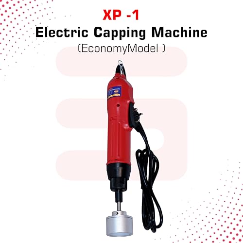 Image of SONIC INDUSTRIES Electric & Manual Portable Metal Head Handheld Bottle Capping and Sealing Machine, 80W Power, 12-90mm Screw Cap Range, Adjustable Capping Diameter, Voltage 220V
