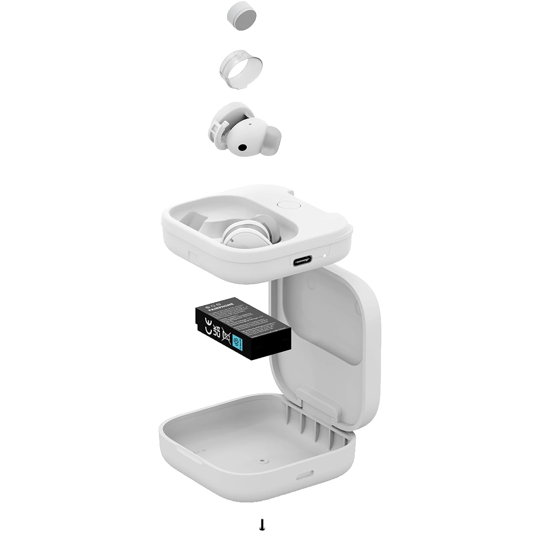 Fairphone Fairbuds True Wireless Earbuds (aktive Geräuschunterdrückung, austauschbare Batterie, Bluetooth 5.3) weiß