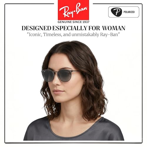 Image of Ray-Ban RB3539 ERIKA METAL Phantos Shaped Sunglasses for Women with Official RAYBAN Eyewear Kit