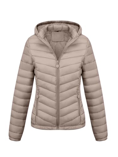 Bellivera Women's Quilted Lightweight Jacket Puffer Coat Women Bubble for Fall and Winter B-22735 Pink M