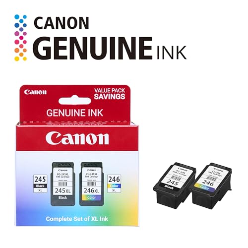 Image of Canon PG-245 XL /CL-246 XL Genuine Ink Value Pack (2 Cartridges), Compatible with iP2820, MG2420 /2924 /2920 /3020 /2522 /2525, MX492, TS3120 /302 /302a /202 /202a /4520 /3320, (Pack of 2)