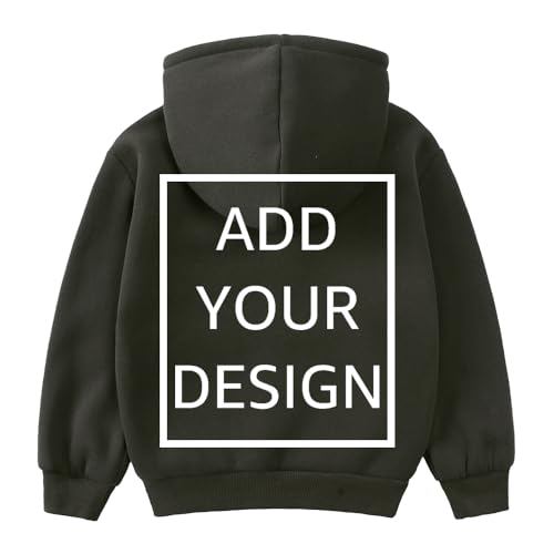 Custom Kids Zip Hooded Sweatshirt Add Your Personalized Image Text Design Jacket Coat Front & Back Print2