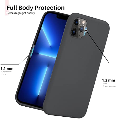Image of DIZORO Microfiber Candy Case Compatible for iPhone 11 Pro Max Smooth Touch Cushion Liquid Soft Silicone Gel Rubber Phone Cases Non-Slip Full Body Protective Shockproof Back Cover| (Space Grey)