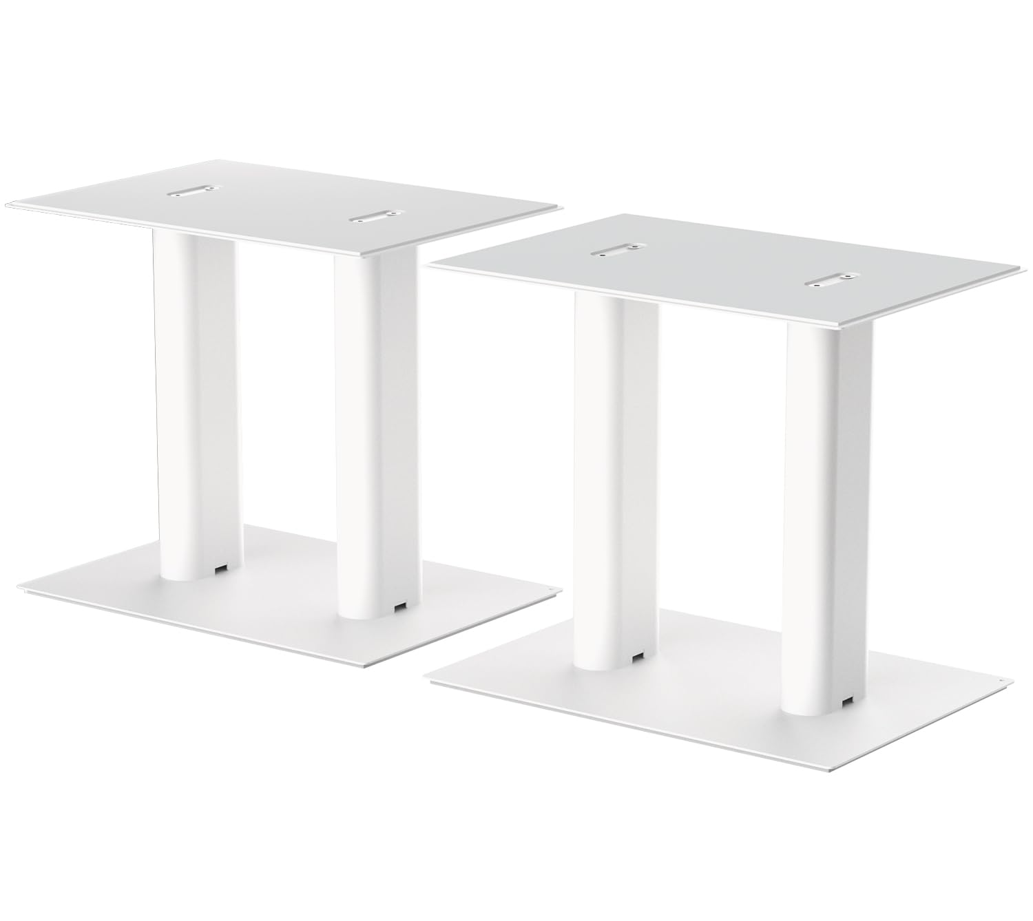 Photo 1 of Suptek 13.7 x 9.8" Universal Desktop Speaker Stands – Pair for Bookshelf & Desktop Speakers – 12.1" Inch Tall– Sturdy Base for Studio Monitors, PC, Gaming & Home Audio, White, SDM003XLW