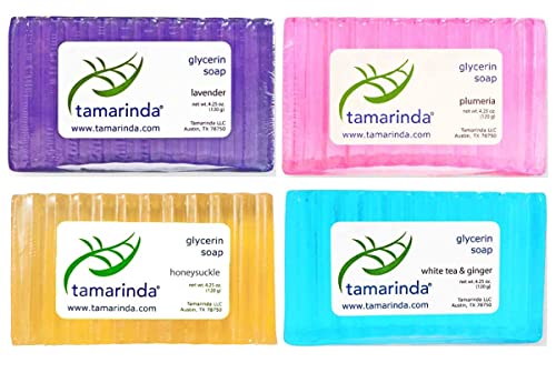 tamarinda Glycerin Soap - 4 Bar Floral Collection