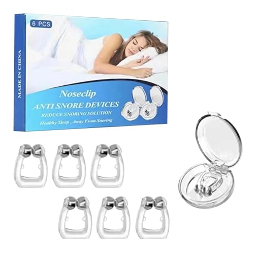 Anti Snore Devices, 6 PCS Magnetic Anti Snore Nose Clip, Nasal Dilators Snore Stopper Snoring Relief for Men/Women Comfortable Sleep Better Breathing