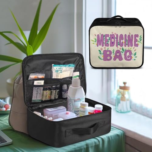 Image of Gomyblomy Daisy Medicine Bag Empty First Aid Kit for Home Car Travel Medical Supplies Storage Bags Organizer Lightweight Emergency Pouch for College School Dorm Office Sport