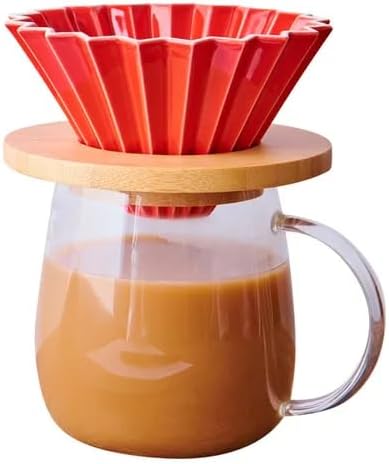 Miniatura 3 de Goodening Taza de filtro de origami, cafetera de cerámica para verter sobre café, gotero no eléctrico, cafetera manual fácil, tazas individuales de