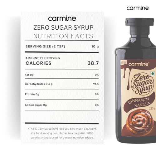 Image of Carmine Zero Sugar Rose Kulfi Syrup - 330g | New & Improved Recipe | Sweetened with Pure Monk Fruit | Natural, Plant-Based Indian Dessert Syrup | No Artificial Sweeteners or Additives