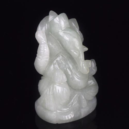 Miniatura 2 de 1705 ct. Señor Ganesha Estatua fino trabajo 100% Natural Color Blanco Cuarzo Gemstone de-238