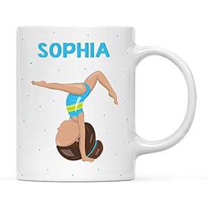 Andaz Press Personalized 11oz. Kids Milk Hot Chocolate Mug, Brown Haired Girl Gymnastics Pose 3, 1-Pack, Custom Child’s Birthday Christmas Coffee Cup Andaz Press Personalized 11oz Kids Milk Hot Chocolate Mug Brown Haired Girl Gymnastics Pose 3 1 Pack Custom Childs Birthday Christmas Coffee Cup
