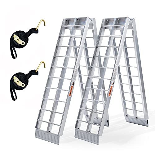 Loading Ramps for Pickup Trucks, 2PCS Aluminum Loading Ramps, Folding Powersports Loading Ramps for ATV, Dirt Bike, SUV, Trailer, Motorcycle, Van, Lawn Mower, 1500 lbs Capacity Heavy-Duty, 7.5FT
