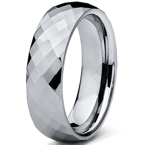 Metal Masters 6MM Multi-faceted Tungsten Carbide Wedding Band Ring Sizes 5 to 152