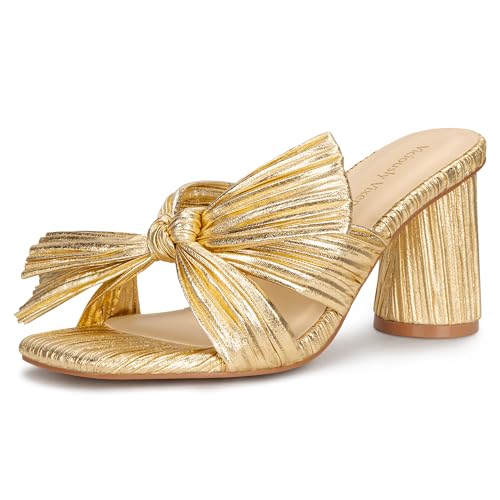 Women's Bow Kitten Heels Block Low Heeled Sandals Square Open Toe Wedding Shoes