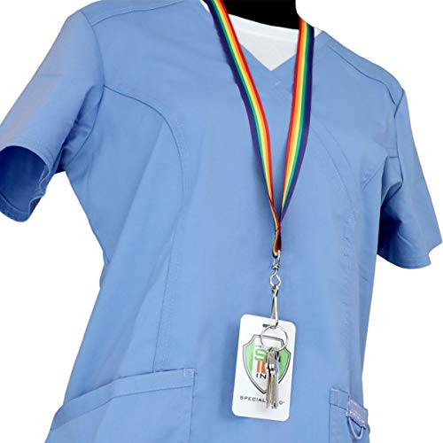 2 Pack - Rainbow Lanyard With Breakaway For Badge Holder And Keys - Cute Neck Strap Keychain With Swivel J Hook For Name Tag, I’d Cards And More By Specialist Id #TOP6
