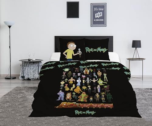 Housse de couette Rick et Morty en coton reversible pour chambre d'ado et geek