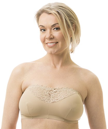 Carole Martin Strapless Bras For Women, Wireless Womens Bandeau Bra From Small To Plus Size - 40 Beige #TOP2