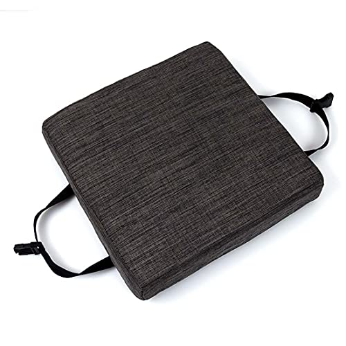 qing yun Coussin de chaise carré épais 5/8 cm, antidérapant pour chaise, tabouret, jardin, intérieur et extérieur (30 x 30 x 5 cm, gris foncé)