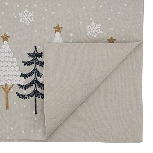 Embroidered Christmas Trees Table Runner by SARO LIFESTYLE - Image 2