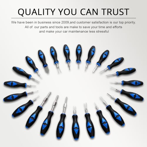 Image of YSTOOL Terminal Release Kit, Universal Wire Connector Removal Pin Extractor Release Tool 23 PCS Set for American Domestic and Imported Vehicles