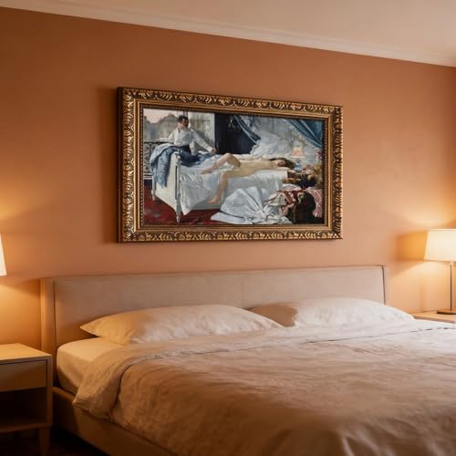 Impression sur toile avec cadre suspendu pour fixer facilement un tableau au salon