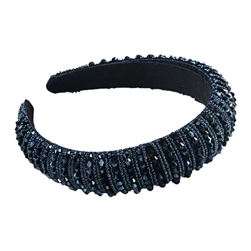 Steelwingsf Serre-tête pour femme - Léger - Avec perles - Bleu marine Cover