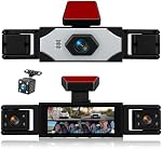 4 Channel 360° Dash Cam Front and Rear Inside Left Right,3.16" 1080P 4 Way Dash Camera for Cars Car Camera with IR Night Vision,Loop Recording,Parking Assistance,24H Parking Monitor