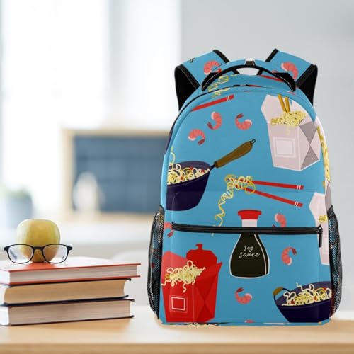Sac à dos d'école bleu multicolore 40cm pour adolescents et étudiants - 5