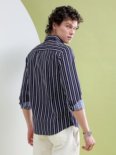 Image of The Indian Garage Co Men Slim Fit Checkered Full Sleeves Spread Collar Casual Shirt